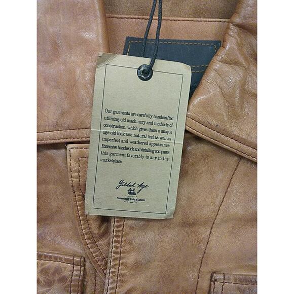 Men’s Medium Gilded Age NYC Brown Leather 4 Pocket Writer Style Jacket - Picture 3 of 7